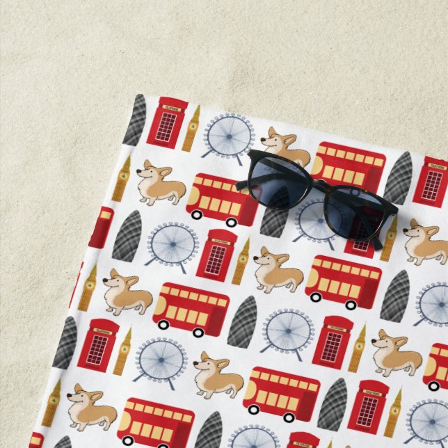 Serviette De Plage Collage d'icône de Londres (En situation)