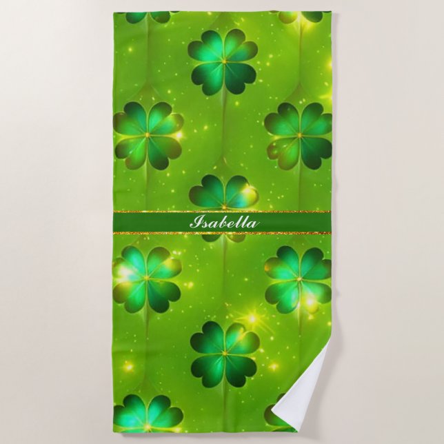 Serviette De Plage Collection de trèfle de la Saint Patrick populaire (Devant)