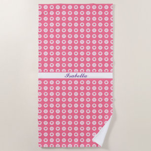 Serviette De Plage Collection moderne d'amour du coeur rose