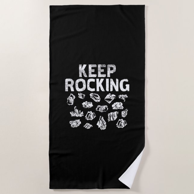 Serviette De Plage Collectionneur de roches - Continuez à rouler  (Devant)