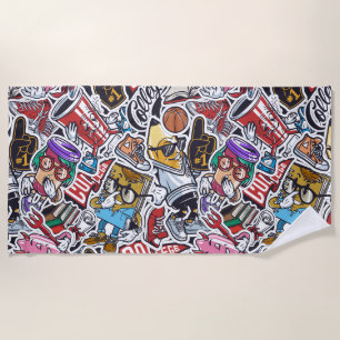 Serviette De Plage College Dynamic Art Urban Graffiti motif