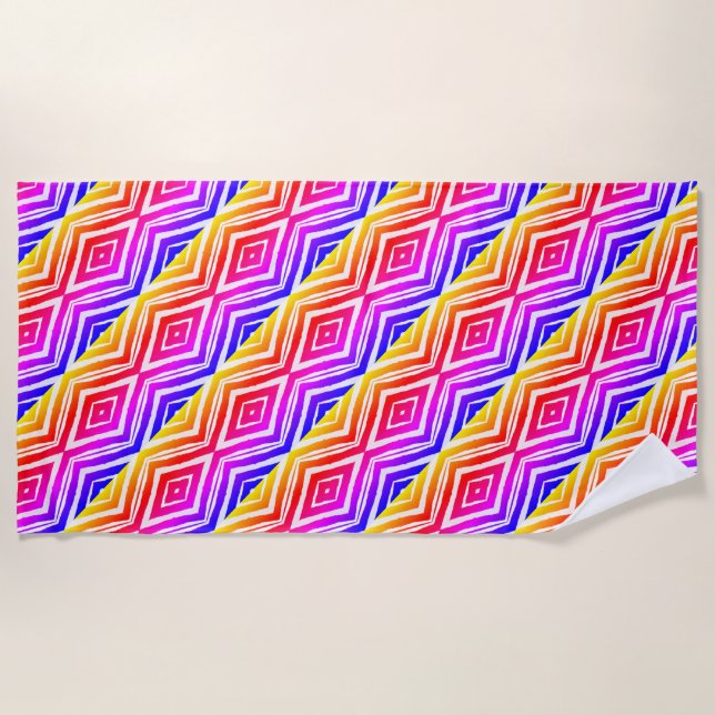 Serviette De Plage Coloré tendance géométrique (Devant)