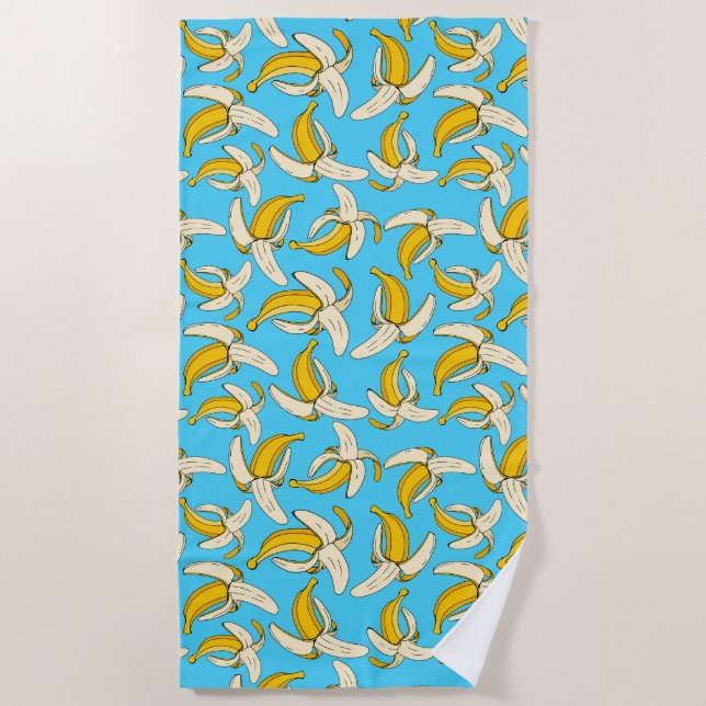 Serviette De Plage Coloré Trendy Banana Fruit Motif alimentaire (Devant)