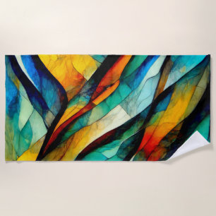 Serviette De Plage Coloré Vitrage Mosaïque Abstraction