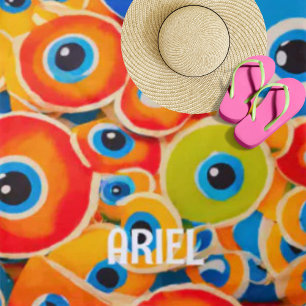 Serviette de plage colorée Evil Eye
