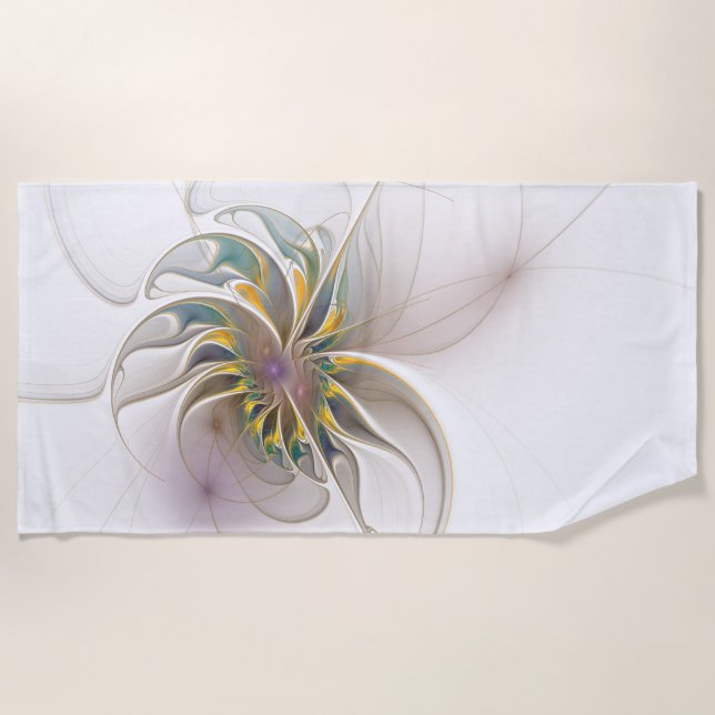 Serviette De Plage Colorful fractal ornament. Flower art (Devant)