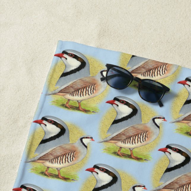 Serviette De Plage Combo de perdrix de Chukar (En situation)