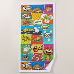 Serviette De Plage Comics de noms personnalisés