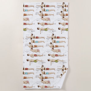 Serviette De Plage Comment nager les nageurs français vintages