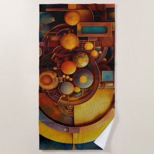 Serviette De Plage Composition d'orbite mécanique Steampunk