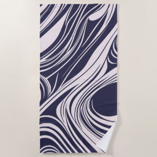 Serviette De Plage conception Abstraite de tourbillons liquides bleus