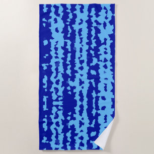 Serviette De Plage Conception Abstraite Irrégulière Bleu Cyan