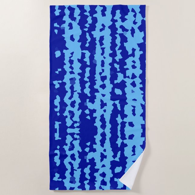 Serviette De Plage Conception Abstraite Irrégulière Bleu Cyan  (Devant)