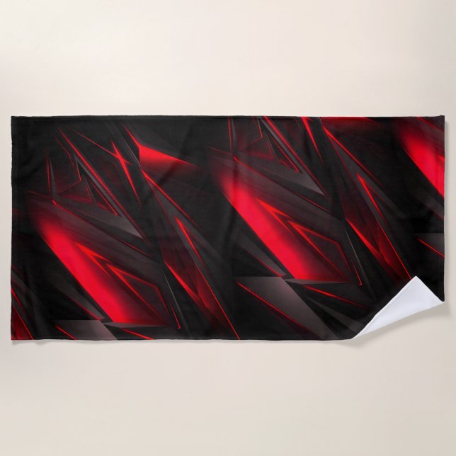 Serviette De Plage Conception abstraite rouge au point (Devant)