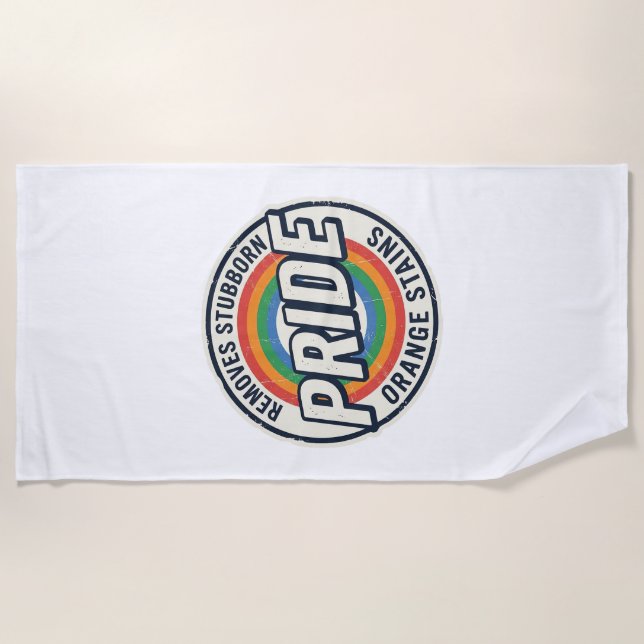 Serviette De Plage Conception de badge arc-en-ciel de protestation de (Devant)