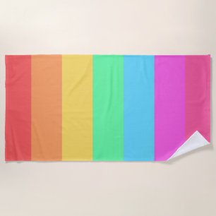 Serviette De Plage Conception de bandes de couleurs arc-en-ciel paste