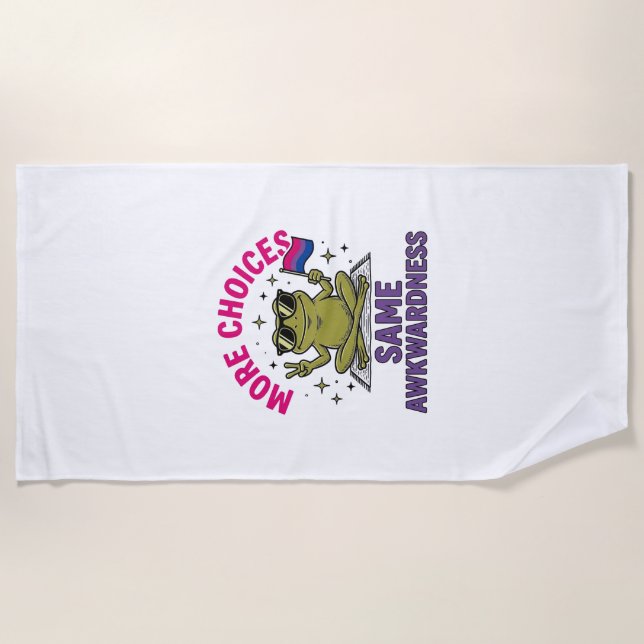 Serviette De Plage Conception de chemise de fierté de grenouille Bi d (Devant)
