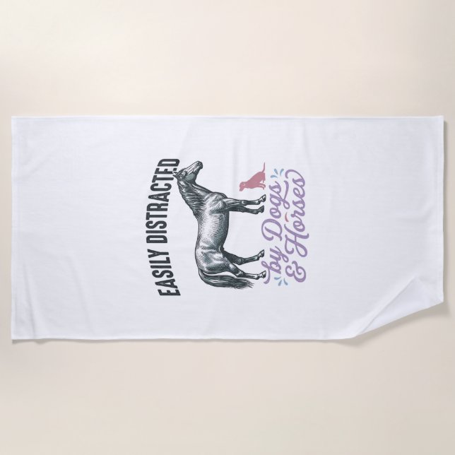 Serviette De Plage Conception de chemise facilement distrait par les  (Devant)