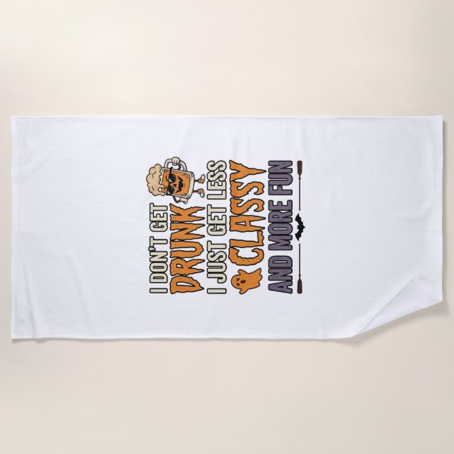 Serviette De Plage Conception de chemise moins classe de boisson drôl (Devant)