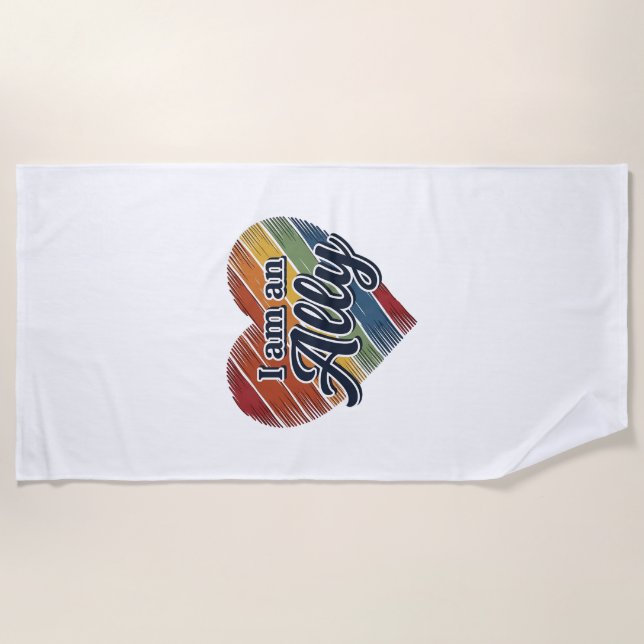 Serviette De Plage Conception de chemise vectorielle cœur allié arc-e (Devant)