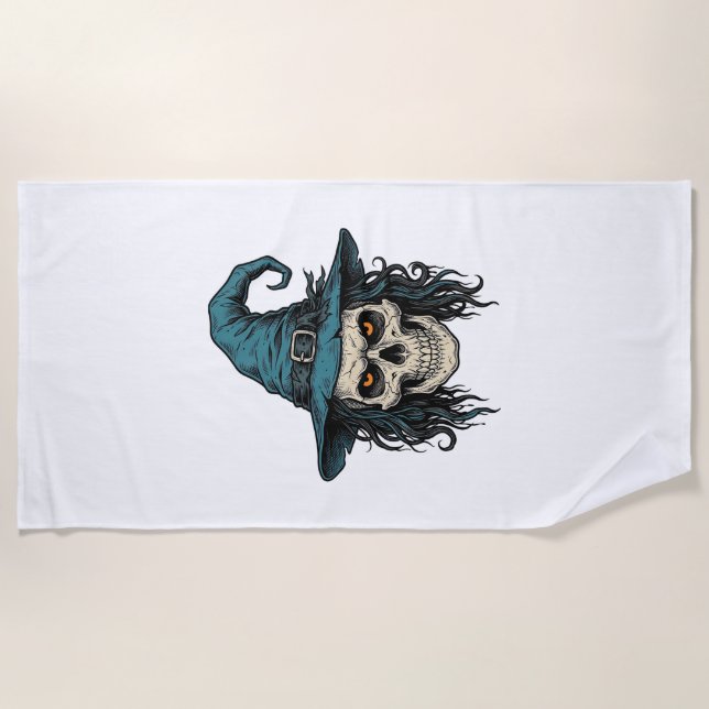 Serviette De Plage Conception de chemise vectorielle Halloween crâne  (Devant)