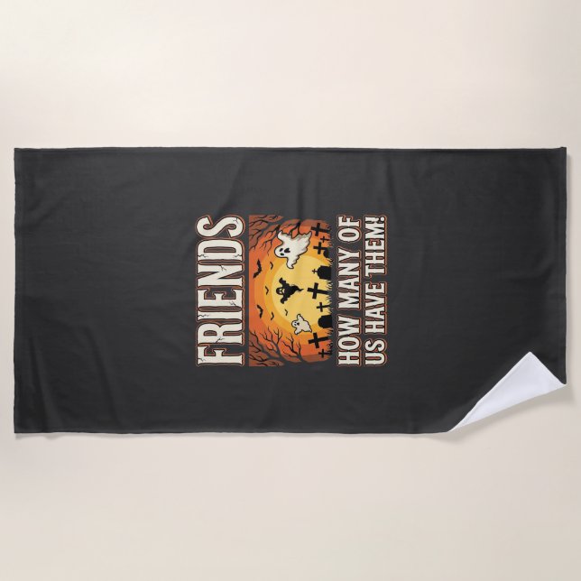 Serviette De Plage Conception de cimetière de fantômes Halloween Frie (Devant)