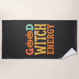 Serviette De Plage Conception de citrouille d'Halloween Énergie de bo