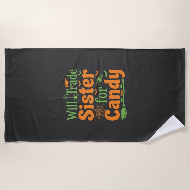 Serviette De Plage Conception de commerce de bonbons de sœur d'Hallow (Devant)