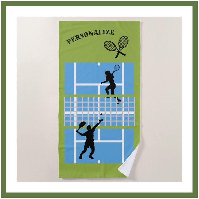 Serviette De Plage Conception de court de tennis Personnaliser (Créateur téléchargé)