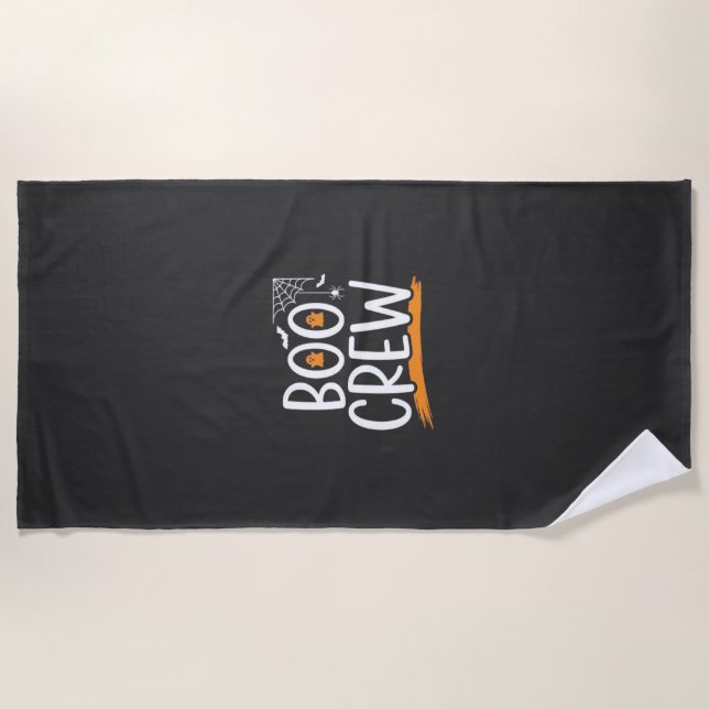 Serviette De Plage Conception de fantôme Halloween Boo Crew_1 (Devant)