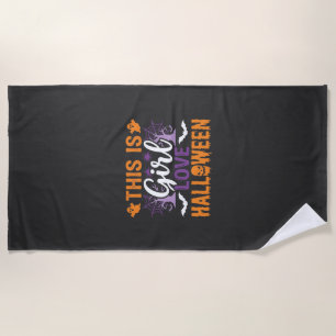 Serviette De Plage Conception de fantôme Halloween Girl Love_1