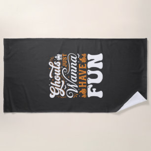 Serviette De Plage Conception de fantômes d'Halloween qui veulent jus