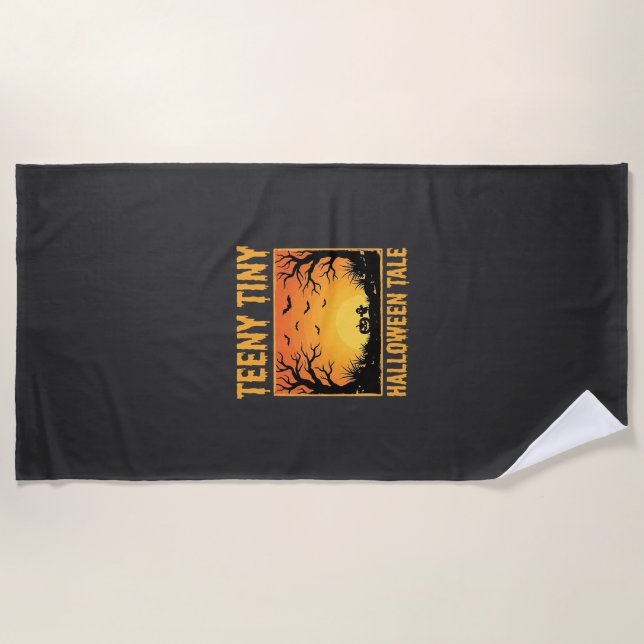 Serviette De Plage Conception de forêt hantée de conte de Halloween t (Devant)