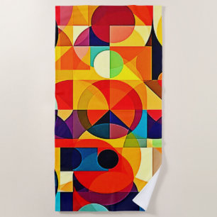 Serviette De Plage Conception de géométrie de couleur Bauhaus