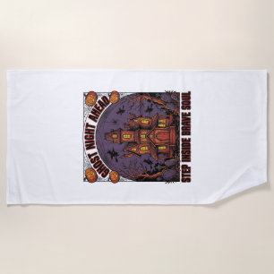 Serviette De Plage Conception de gravure vintage Halloween Maison han