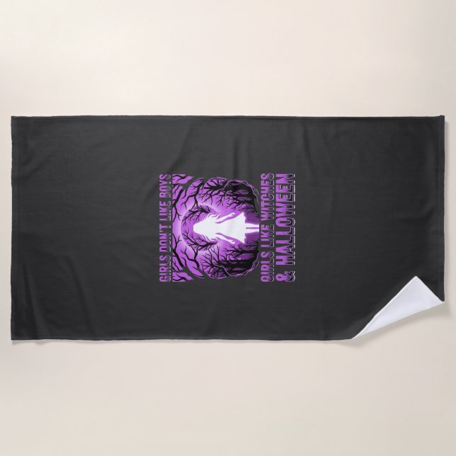Serviette De Plage Conception de Halloween pour filles comme des sorc (Devant)