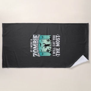 Serviette De Plage Conception de Halloween Zombie Je vais te manger_1