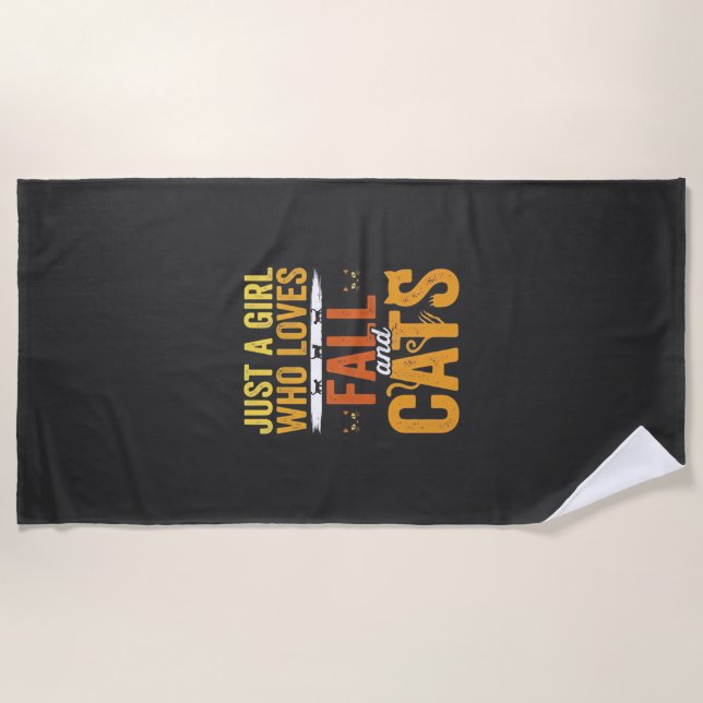 Serviette De Plage Conception de la fête des chats d'automne Hallowee (Devant)