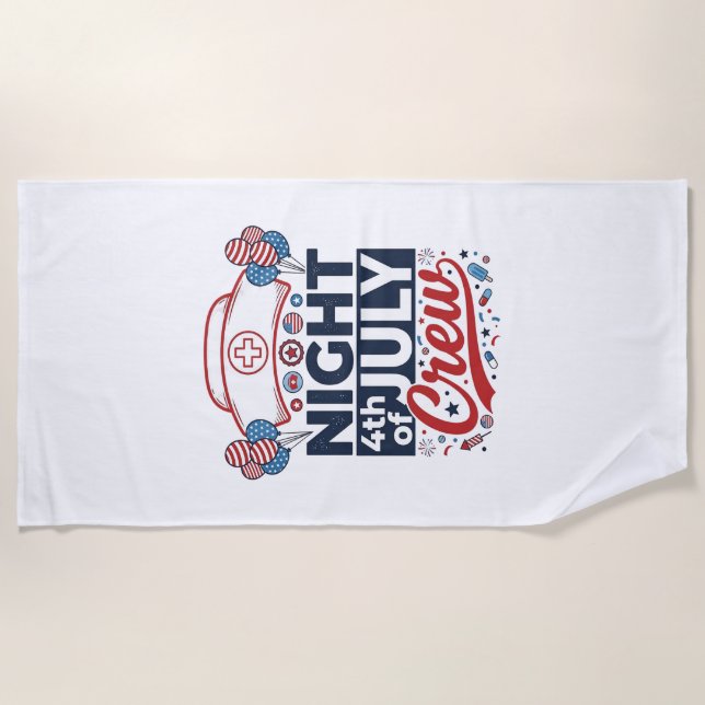 Serviette De Plage Conception de maillot patriotique d'infirmière de  (Devant)