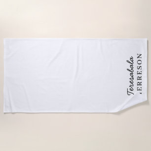 Serviette De Plage Conception de monogramme moderne minimaliste éléga
