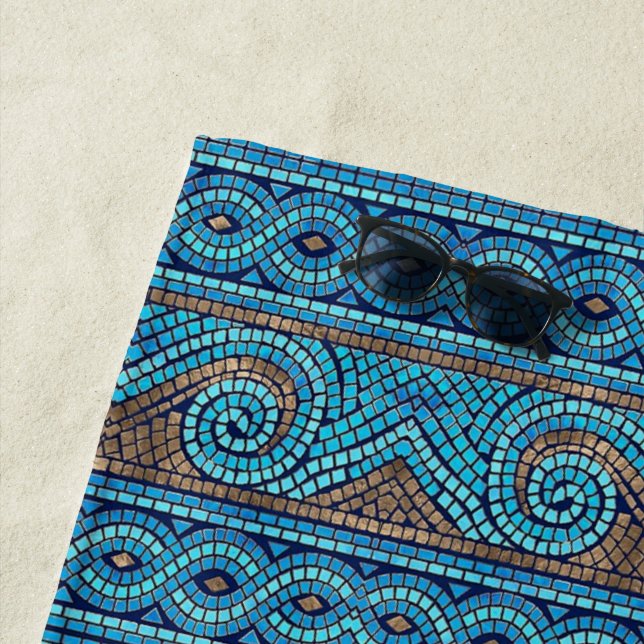 Serviette De Plage Conception de mosaïque (En situation)