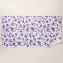 Conception de motif botanique de fleur sauvage vio