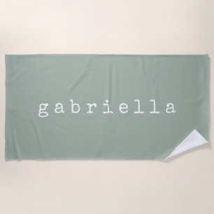 Serviette De Plage Conception de nom minimaliste simple dans Sage per