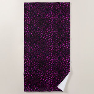 Serviette De Plage Conception de série Leopard violet et or 5