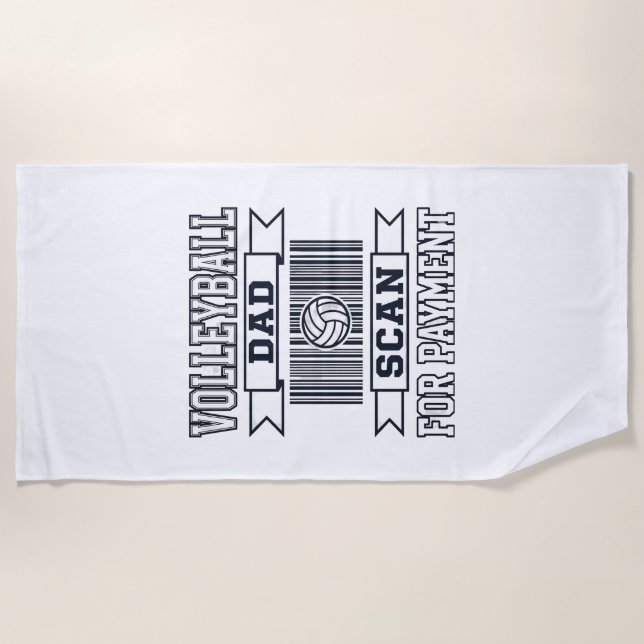 Serviette De Plage Conception de t-shirt drôle pour papa de volley-ba (Devant)