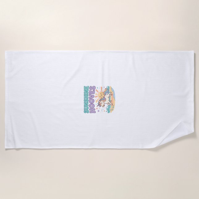 Serviette De Plage Conception de tee-shirt graphique tendance Licorne (Devant)