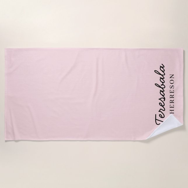 Serviette De Plage Conception de texte moderne rose pour demoiselles  (Devant)