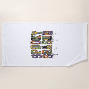Serviette De Plage Conception de typographie Halloween vintage de sai