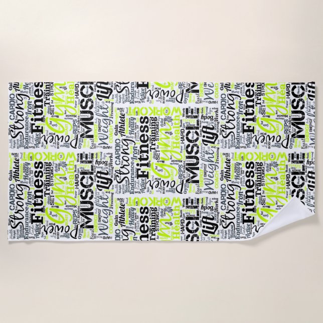 Serviette De Plage Conception de typographie Motivation Fitness (Devant)