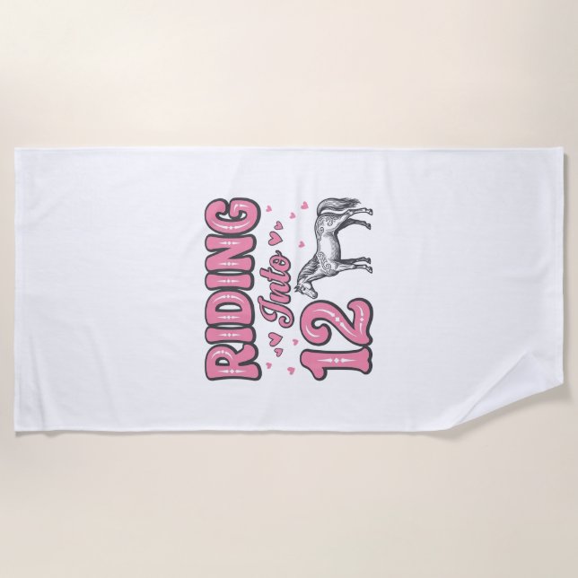 Serviette De Plage Conception de vecteur de 12 ans de fête d'annivers (Devant)